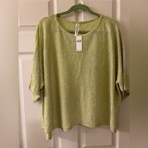Anthropologie Light Green Top Roomy NWT Small